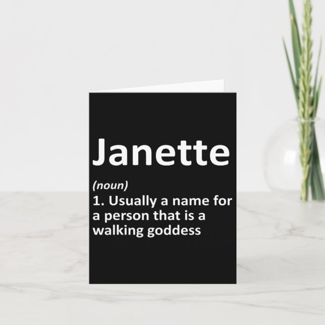 Janette Definition Personalized Name Funny Birthda Card (Front)