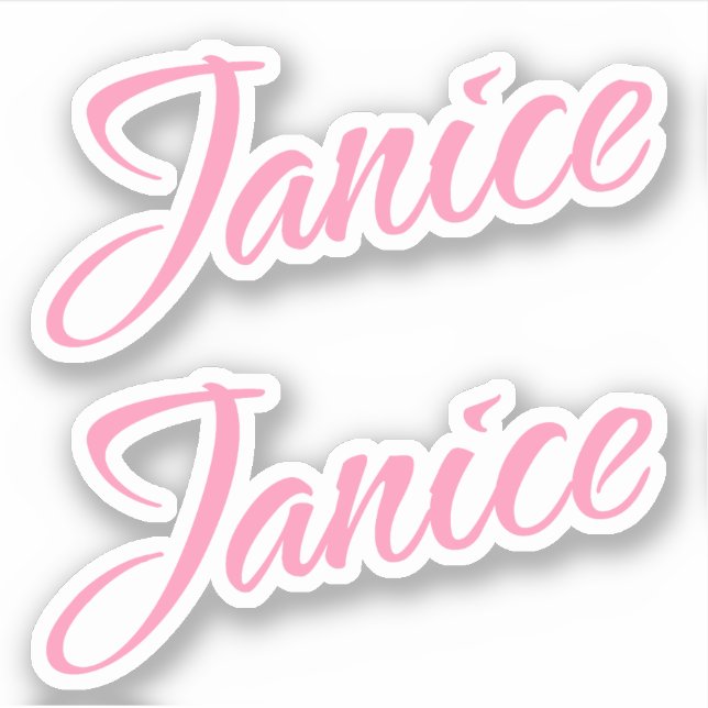 Janice Decorative Name in Pink x2 Sticker (Front)