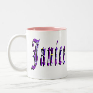 Janice Name Logo, Two-Tone Coffee Mug