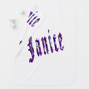 Janice, Name, Logo, White Snugly Baby Blanket. Baby Blanket