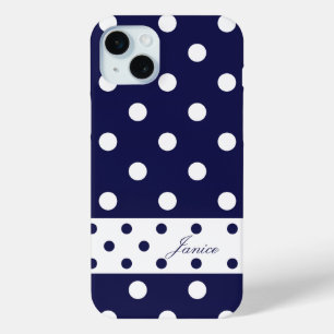 Janice - Template for your own Name, Blue /White iPhone 15 Plus Case