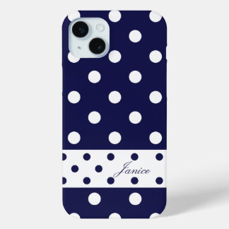 Janice - Template for your own Name, Blue /White iPhone 15 Plus Case