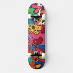 Janina's Floral Patchwork Skateboard Deck