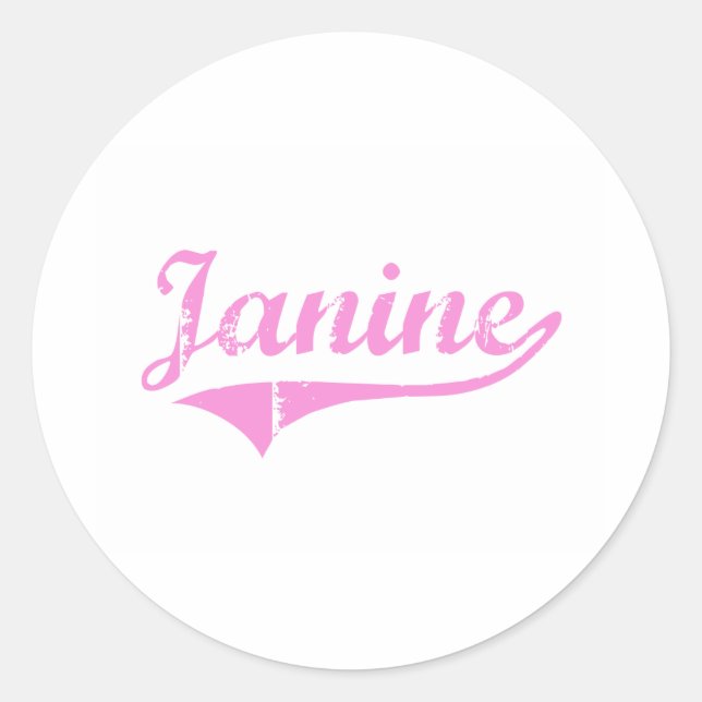Janine Classic Style Name Classic Round Sticker (Front)