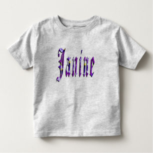 Janine, Name, Logo, Toddlers Gray T-shirt
