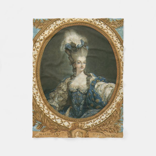 Janinet Portrait of Marie-Antoinette Fine Art Fleece Blanket (Front)