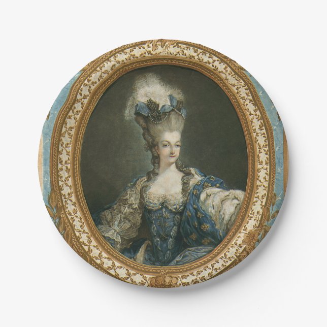 Janinet Portrait of Marie-Antoinette Fine Art Paper Plates (Front)