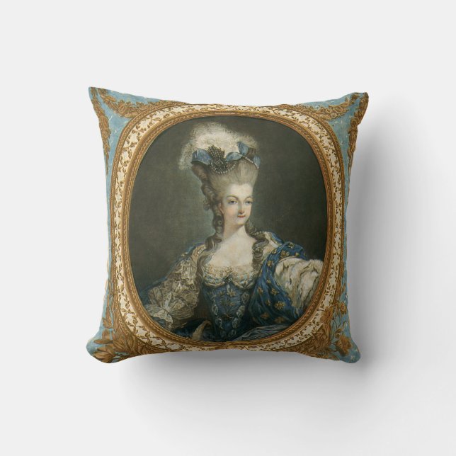 Janinet Portrait of Marie-Antoinette Fine Art Throw Pillow (Front)