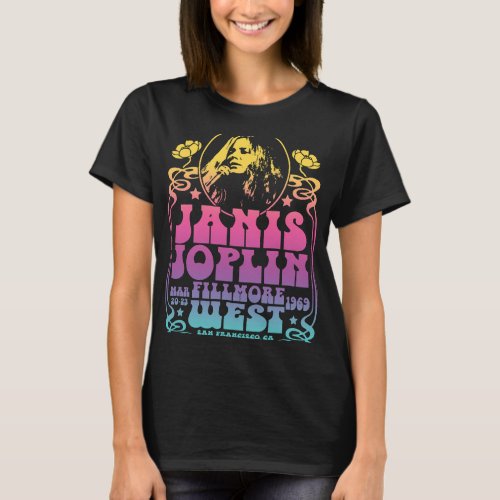 Janis Joplin Peace Art Nouveau T_Shirt