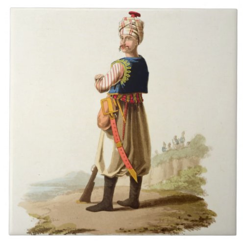 Janissary from Costumes of the Various Nations Ceramic Tile