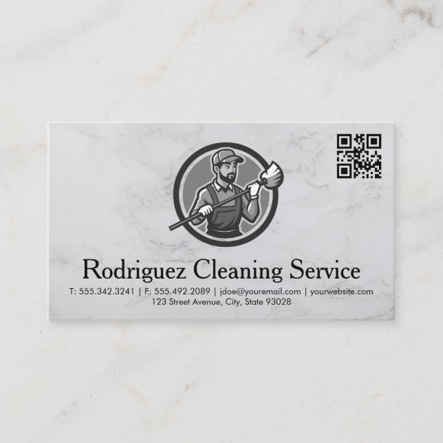 Janitor | Cleaning Servicemen Business Card (Front)