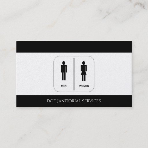 Customizable Janitor/Custodian/Maid Black/Platinum Business Cards