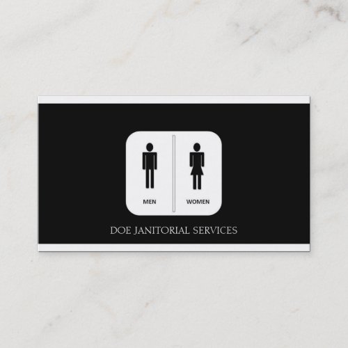 Janitor/Custodian/Maid Service B/W Business Card Templates