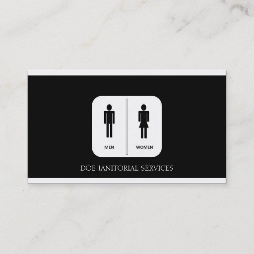 Customizable Janitor/Custodian/Maid Service B/W Business Card Templates