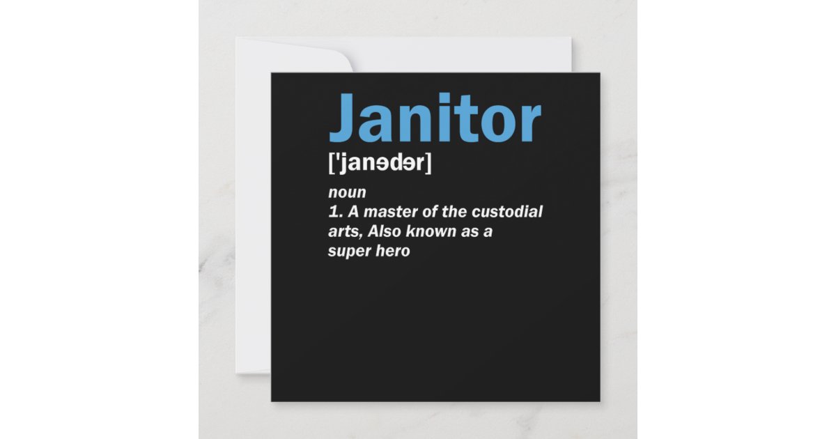 Janitor Definition Cleaning Service Cleaners Gift Invitation Zazzle
