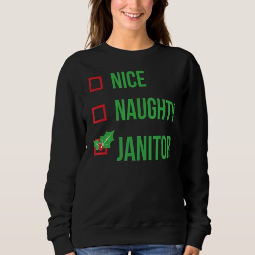 Janitor Funny Pajama Christmas Sweatshirt