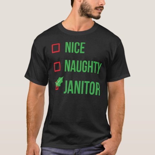 Janitor Funny Pajama Christmas T_Shirt