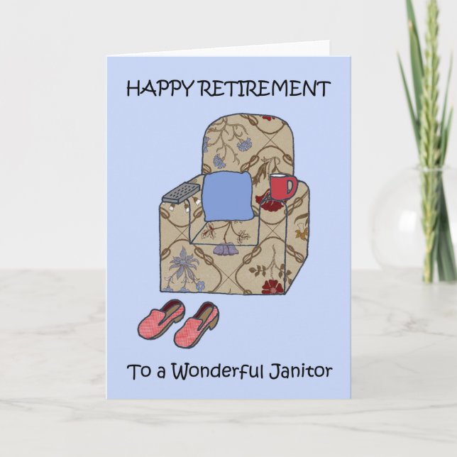 Janitor Happy  Retirement Card (Front)