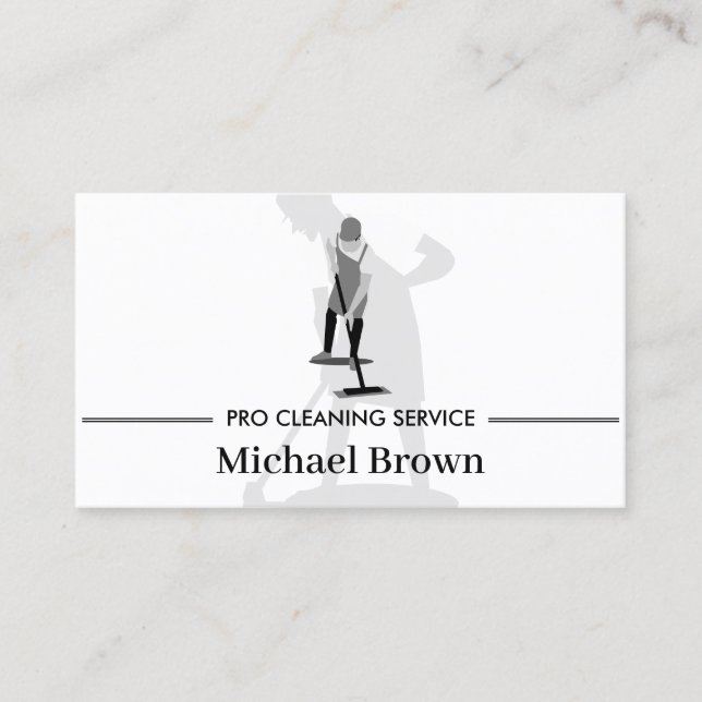Janitor Housekeeping Cleaning Service Professional Business Card (Front)