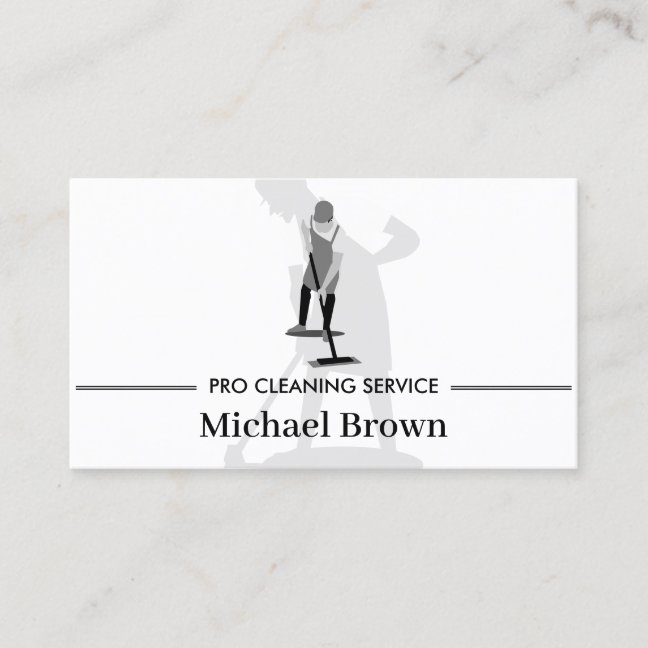 Janitor Housekeeping Cleaning Service Professional Business Card
