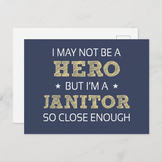Janitor Humor Novelty Postcard (Front/Back)