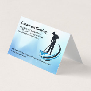 Janitor Mopping Home Cleaning Business Card