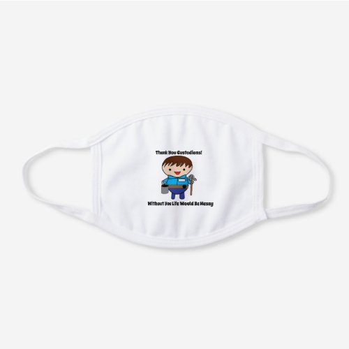 Janitor National Custodian Day Personalize White Cotton Face Mask