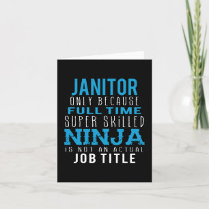 Janitor Ninja Humor  Letterpress Thank You Card