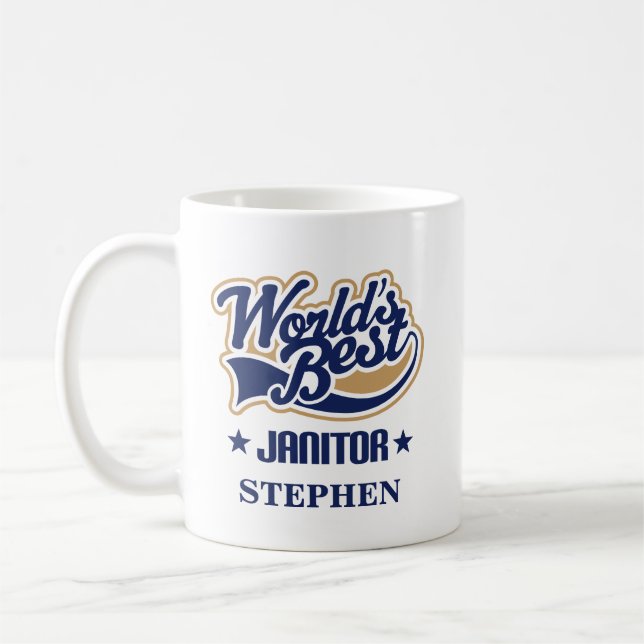 Janitor Personalized Mug Gift (Left)