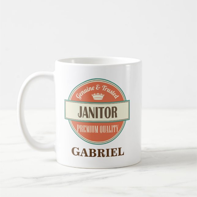 Janitor Personalized Office Mug Gift (Left)