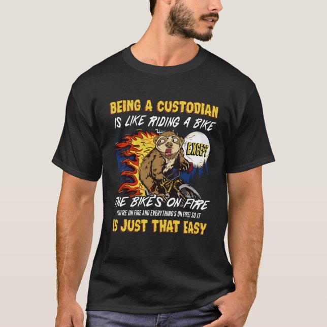 Janitor school custodian school janitor funny cust T-Shirt (Front)