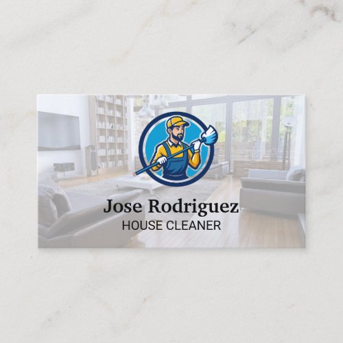 Janitor with Mop | House Cleaner | Maid Business Card