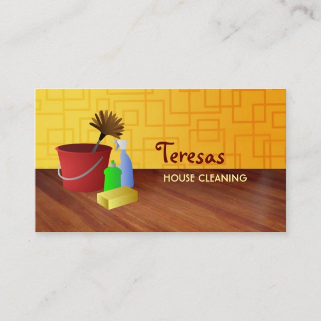 Janitorial cleaning business cards (Front)