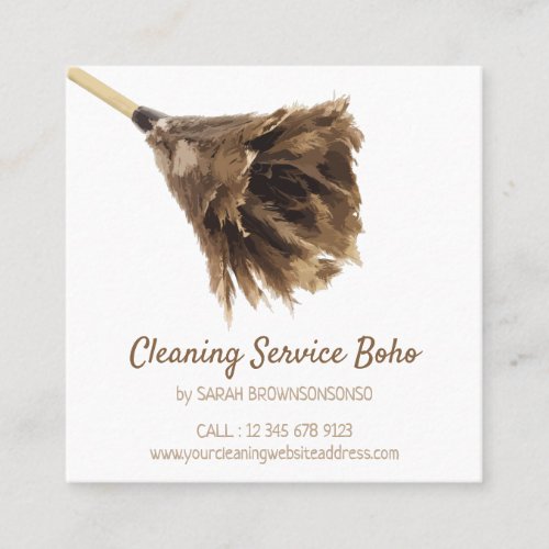 Janitorial Cleaning service maid simple Square Business Card