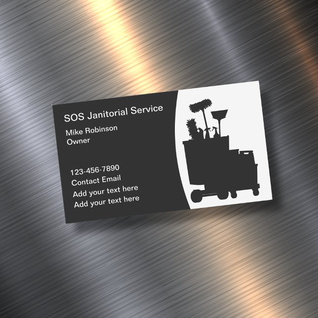 Janitorial Cleaning Services Business Card Magnets (Creator Uploaded)