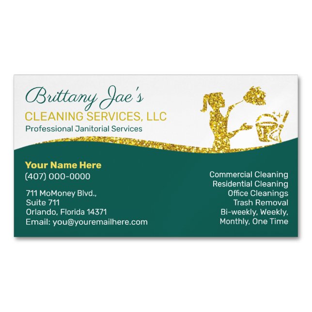 Janitorial Custodial Essential Worker Business Card Magnet (Front)