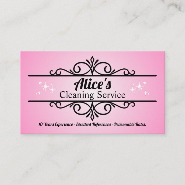 Janitorial House Cleaning Maid Lady Housekeeper  Business Card (Front)