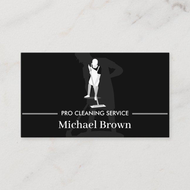 Janitorial Housekeeping Cleaning Service Pro Men Business Card