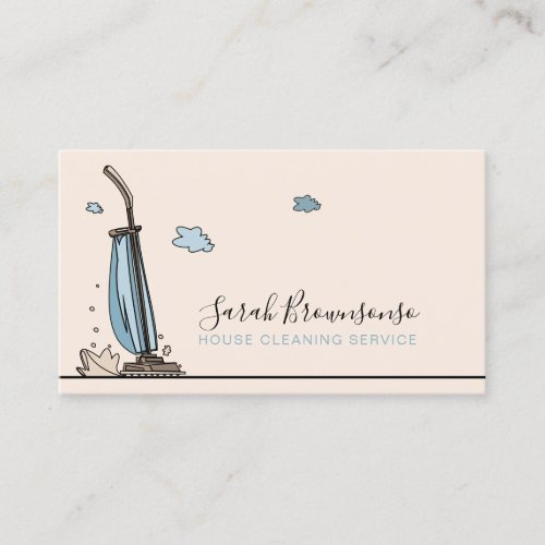 Janitorial Maid Blush House Cleaning Services Business Card