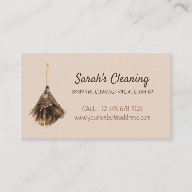 Janitorial maid mobile cleaner lady boss business card