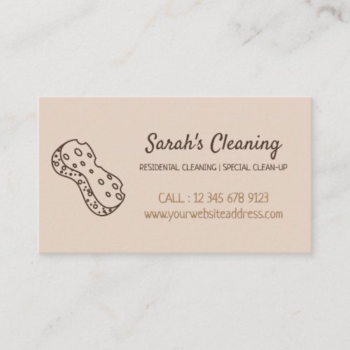 Janitorial maid mobile cleaner lady boss sponge business card