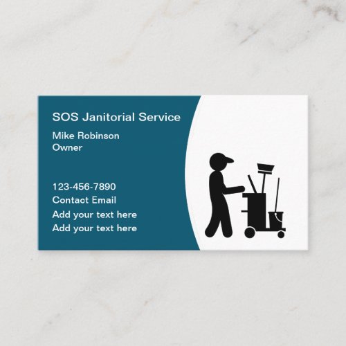 Janitorial Office Cleaning Business Cards