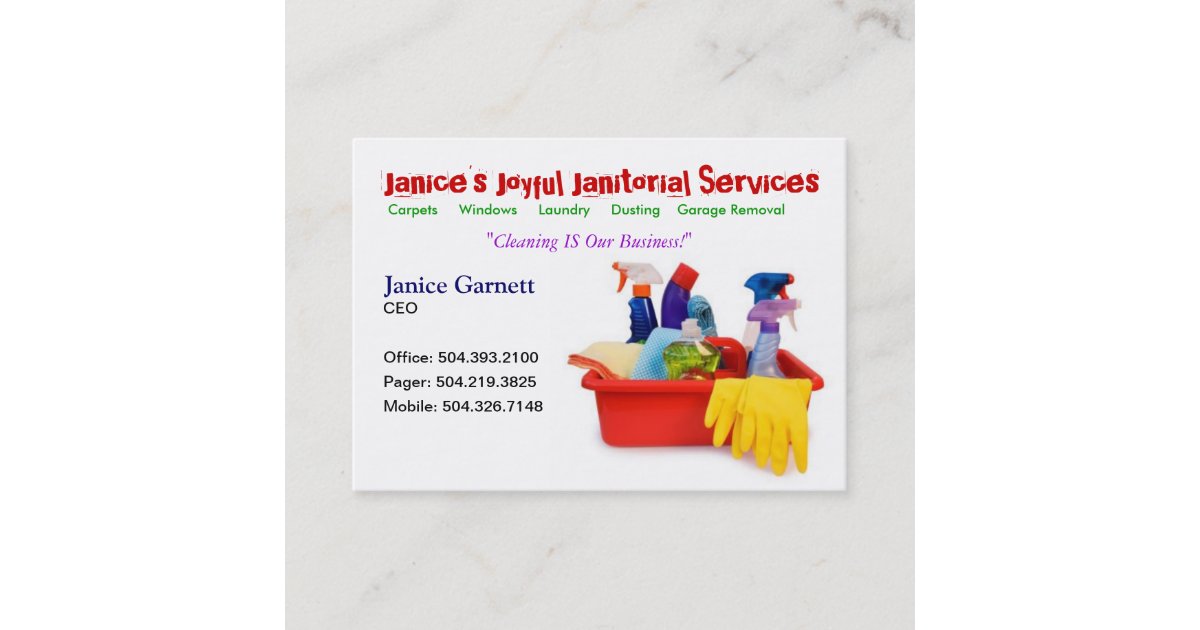 Janitorial Service Business Card Zazzle