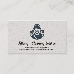Janitorial Service   Maid Cleaner Logo Business Card