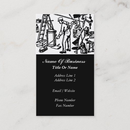 Customizable Janitorial Services Business Card