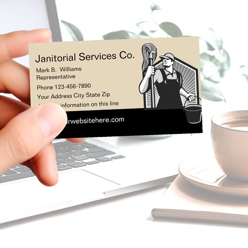 Janitorial Services Design Business Card