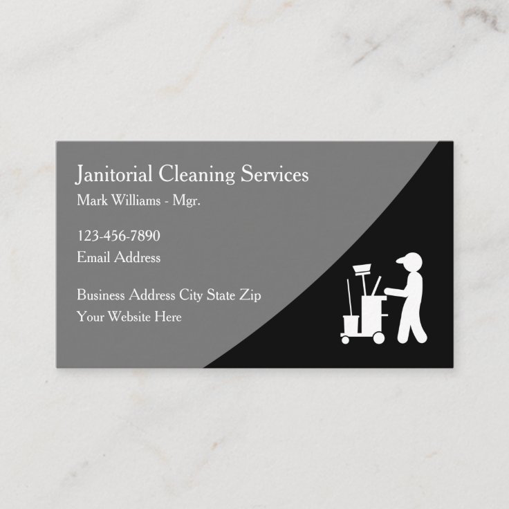 Janitorial Services Office Cleaning Business Cards | Zazzle