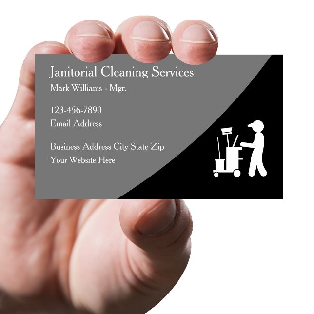 Janitorial Services Office Cleaning Business Cards (Creator Uploaded)