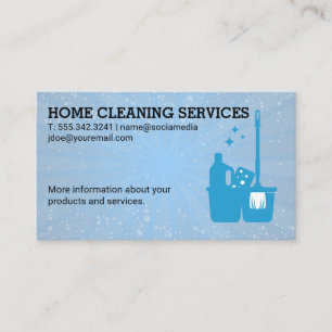 Janitorial Supplies House Cleaning Services Business Card