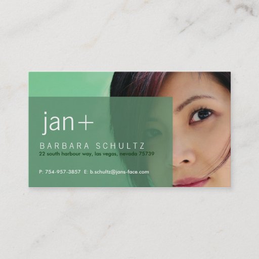Customizable Jan's Face [green] Business Cards